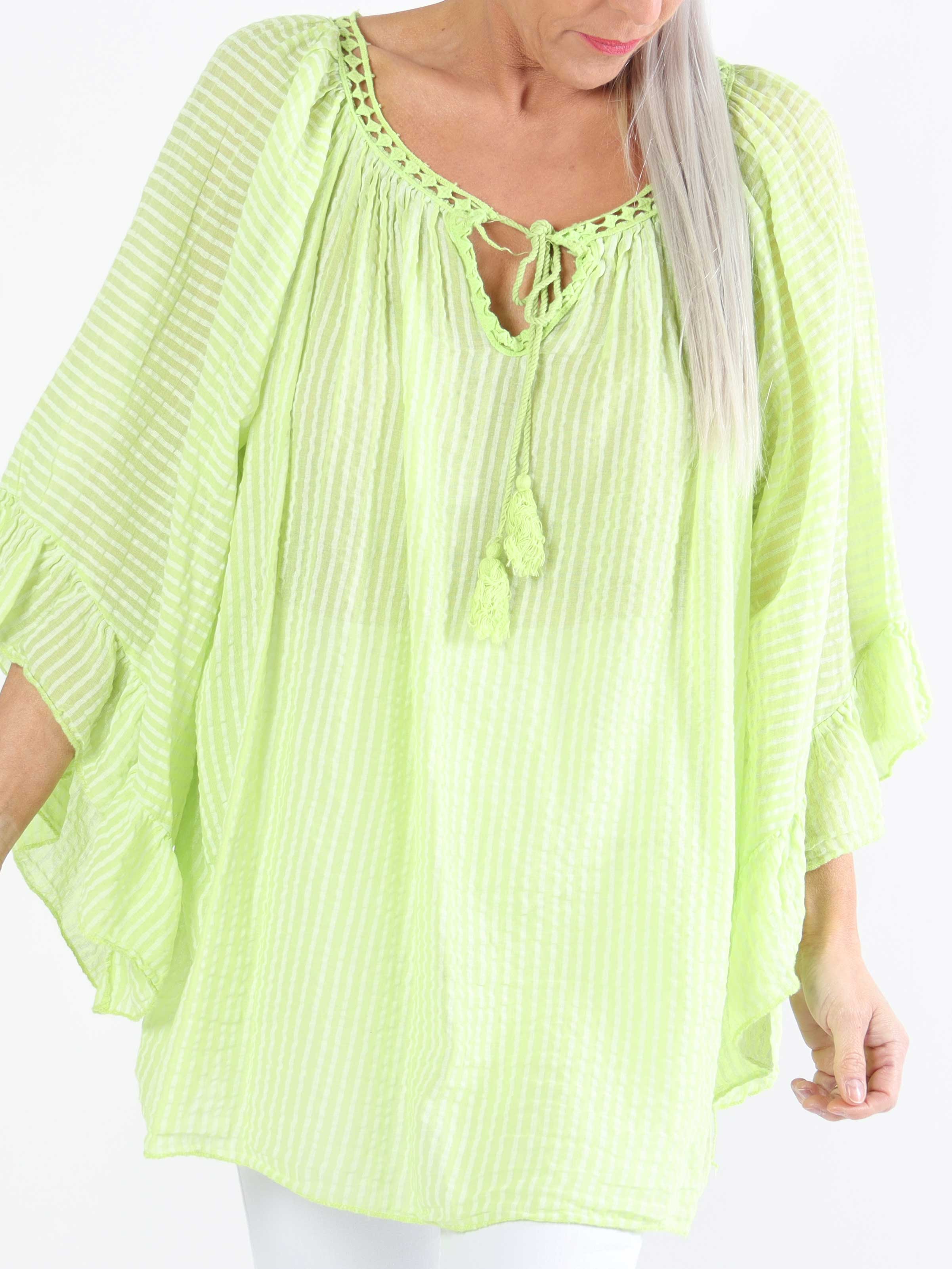 Marija - Sød stribet plus size tunika med smukke ærmer